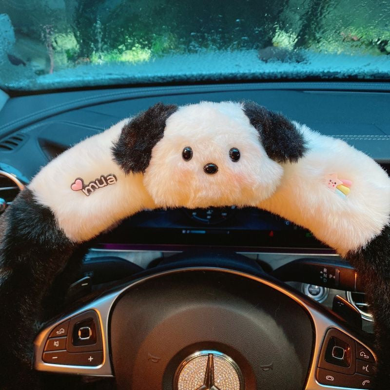 Pochacco Fluffy Steering Wheel CoverPochacc