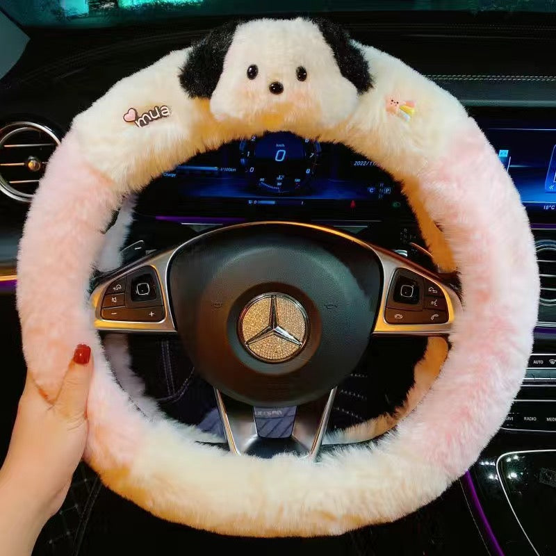 Pochacco Fluffy Steering Wheel Cover