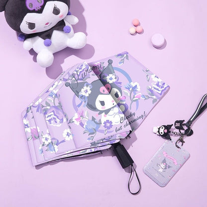 Kuromi Floral Umbrella （white handle)