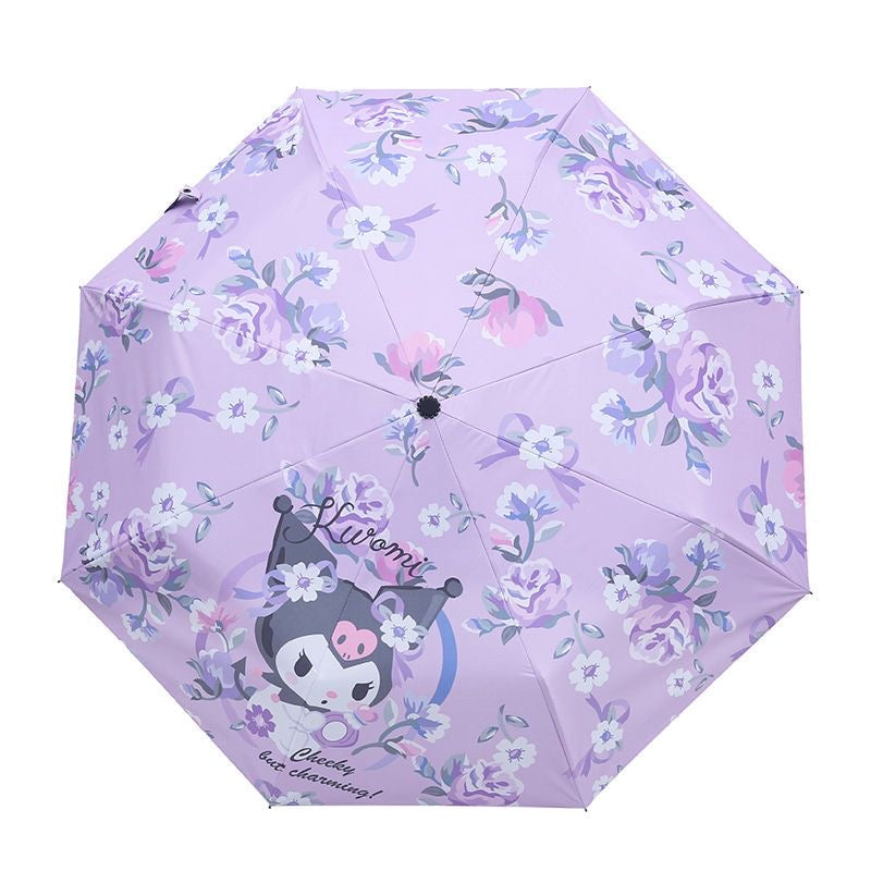 Kuromi Floral Umbrella （white handle)
