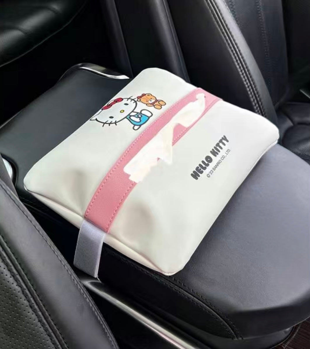 Hello Kitty Car Leatherette Tissue Holder