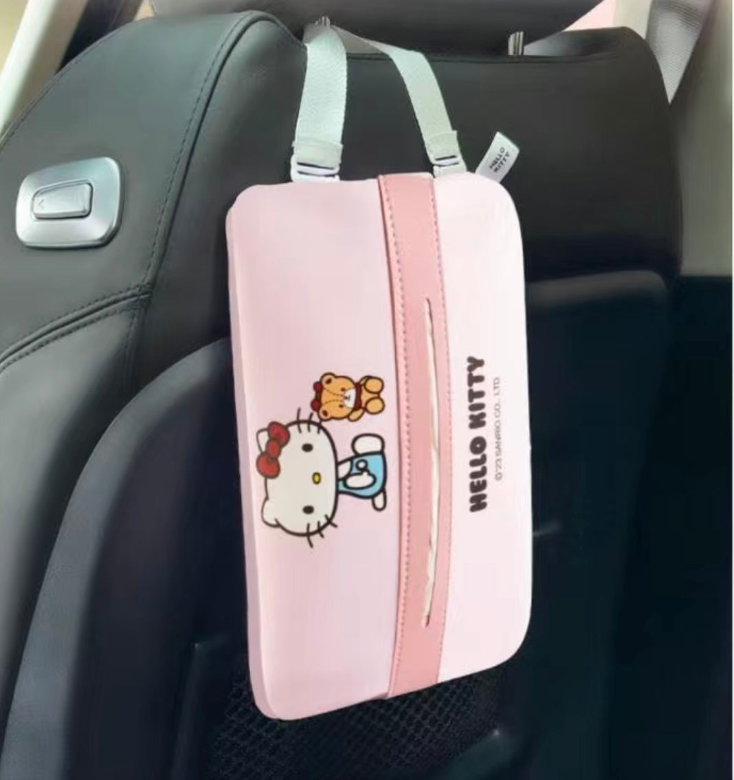 Hello Kitty Car Leatherette Tissue Holder