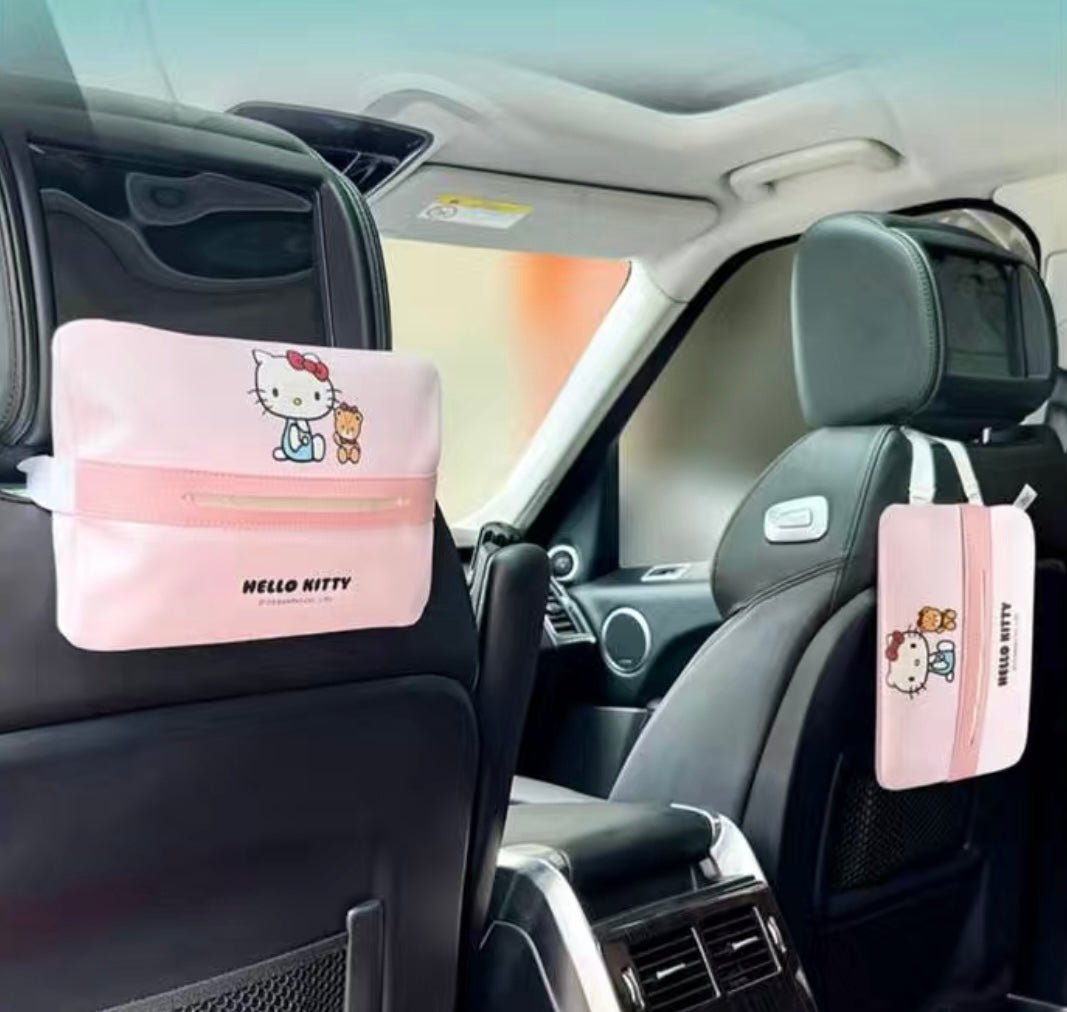 Hello Kitty Car Leatherette Tissue Holder