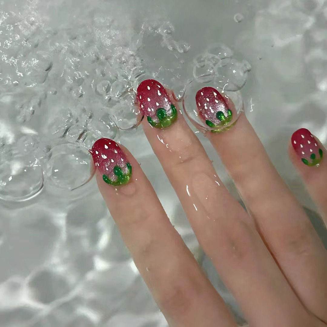 Kawaii Jelly Strawberry Press-On Nail Set