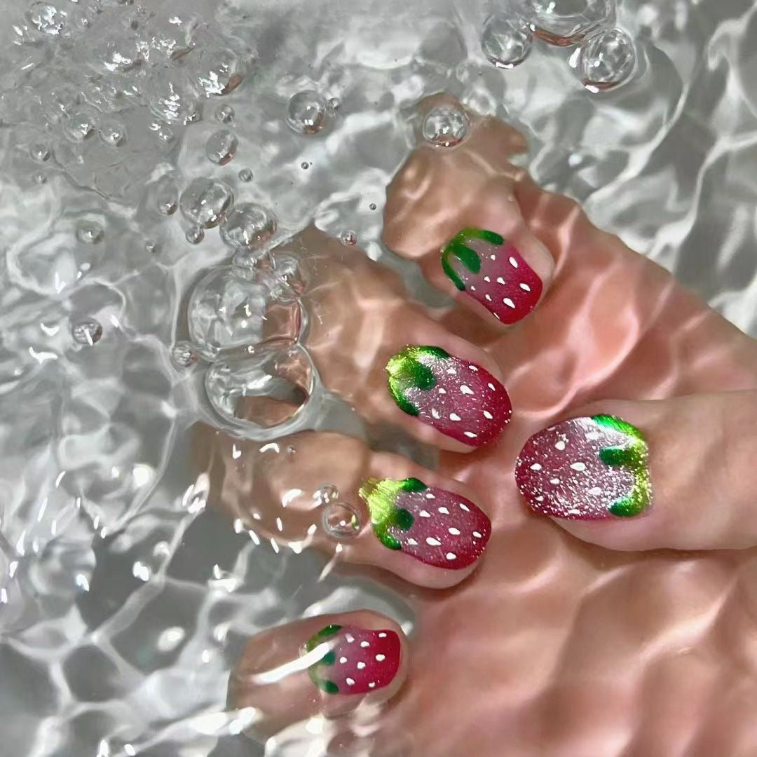 Kawaii Jelly Strawberry Press-On Nail Set