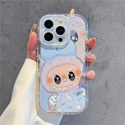 LABUBU Grinning Face Pastel Phone Case with Phone Charm