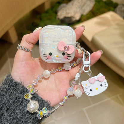 HelloKitty Crystal Shell AirPods Case with Charm
