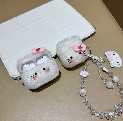 HelloKitty Crystal Shell AirPods Case with Charm