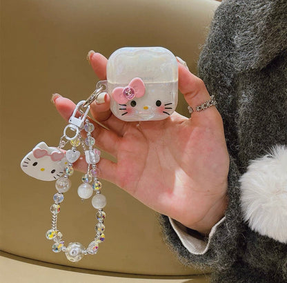 HelloKitty Crystal Shell AirPods Case with Charm