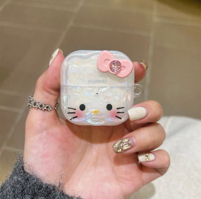 HelloKitty Crystal Shell AirPods Case with Charm