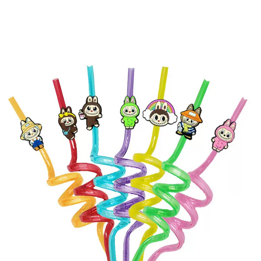 Labubu Swirl Magic Straw with Charms （10 PCs）