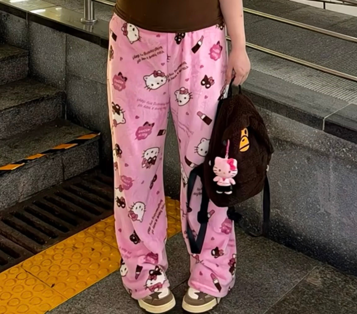 Hello Kitty Pink Bear Fluffy Pants