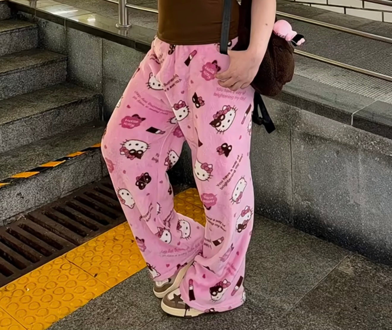 Hello Kitty Pink Bear Fluffy Pants