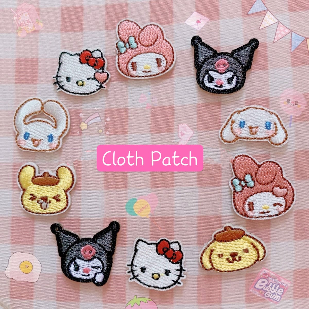 Sanrio DIY Stoffaufnäher (10 Stück)