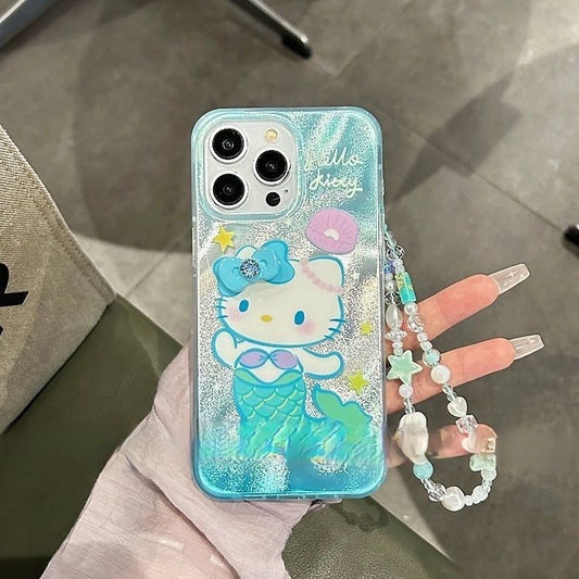 Hello Kitty Mermaid Princess Phone Case with Phone Charm