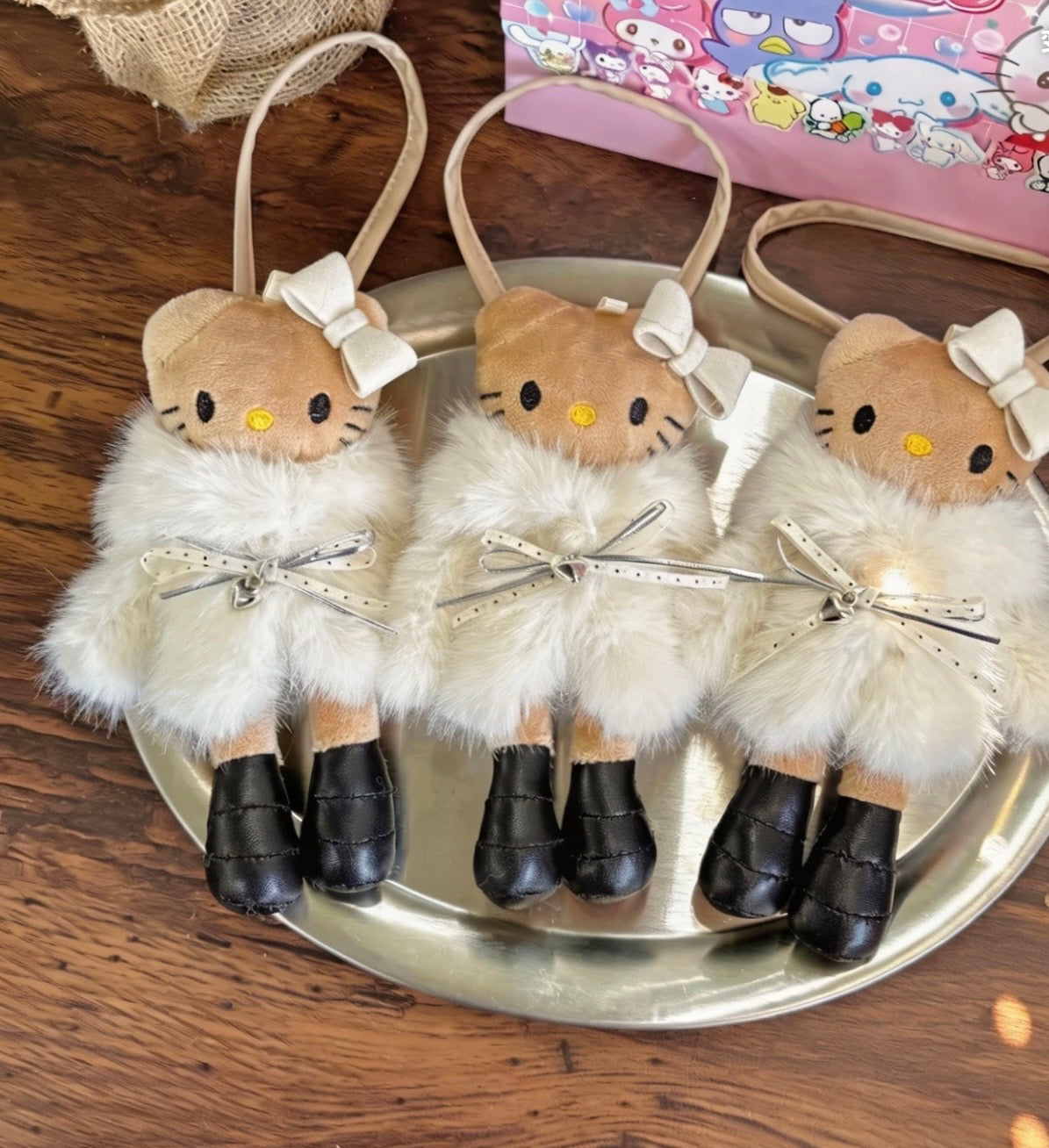 Hello Kitty Fur Babe Keychain Bag Charm