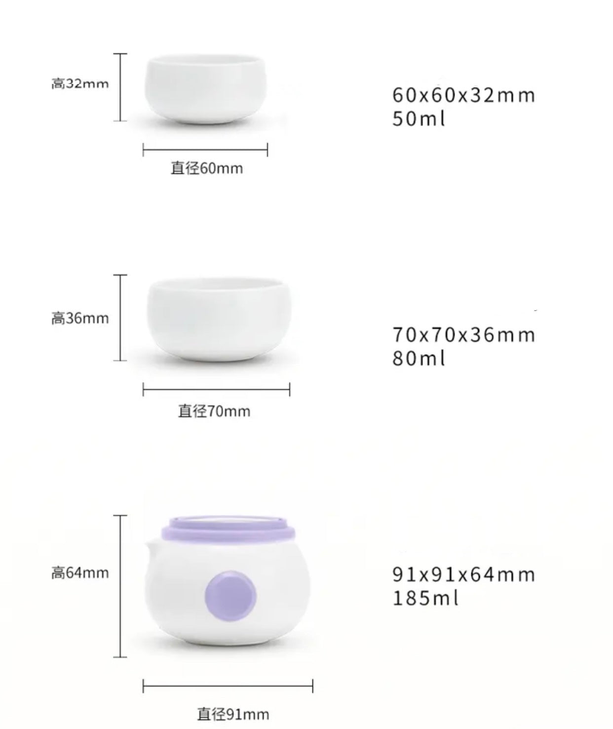 Kuromi Portable Mini Teapot Set