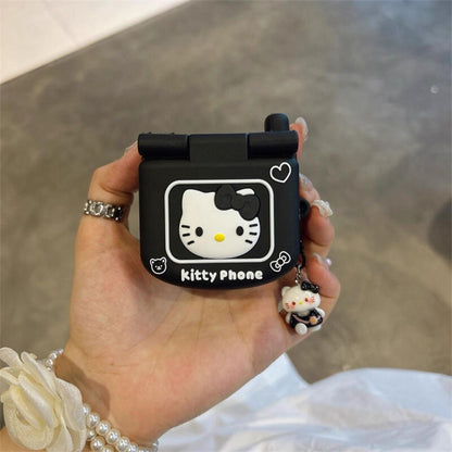 Hello Kitty Black Flip Mirror AirPods Case