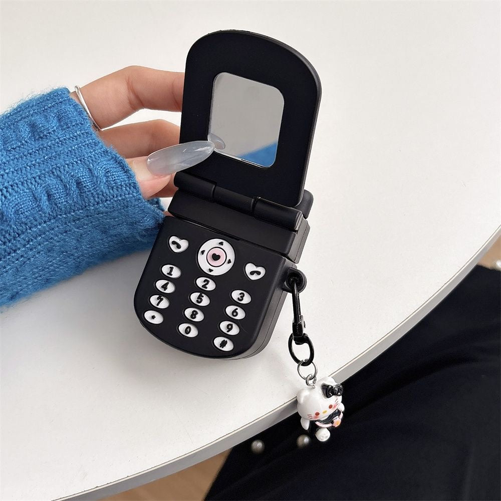 Hello Kitty Black Flip Mirror AirPods Case