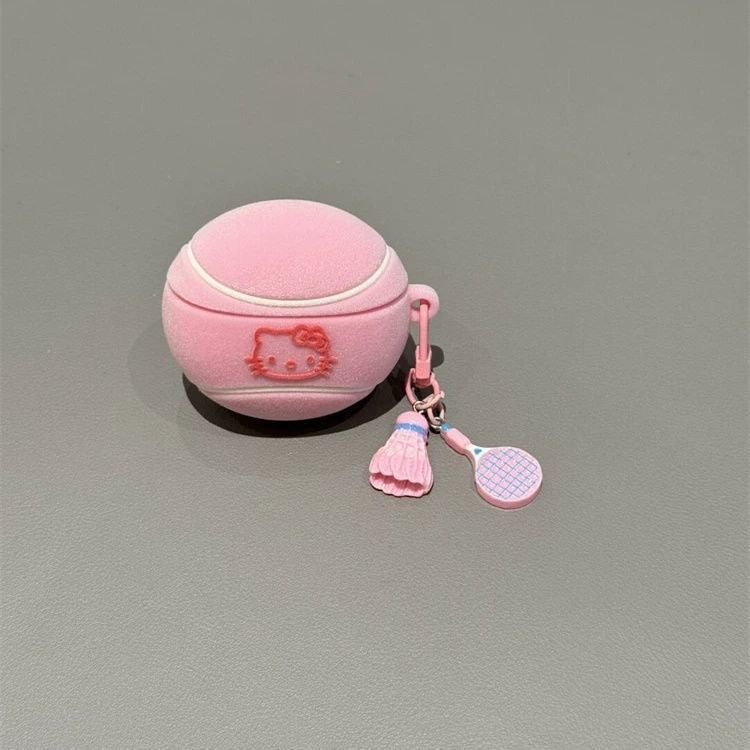 Hello Kitty Pink Tennis Ball AirPod Case with Bracelet Charm