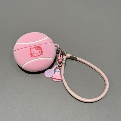 Hello Kitty Pink Tennis Ball AirPod Case with Bracelet Charm