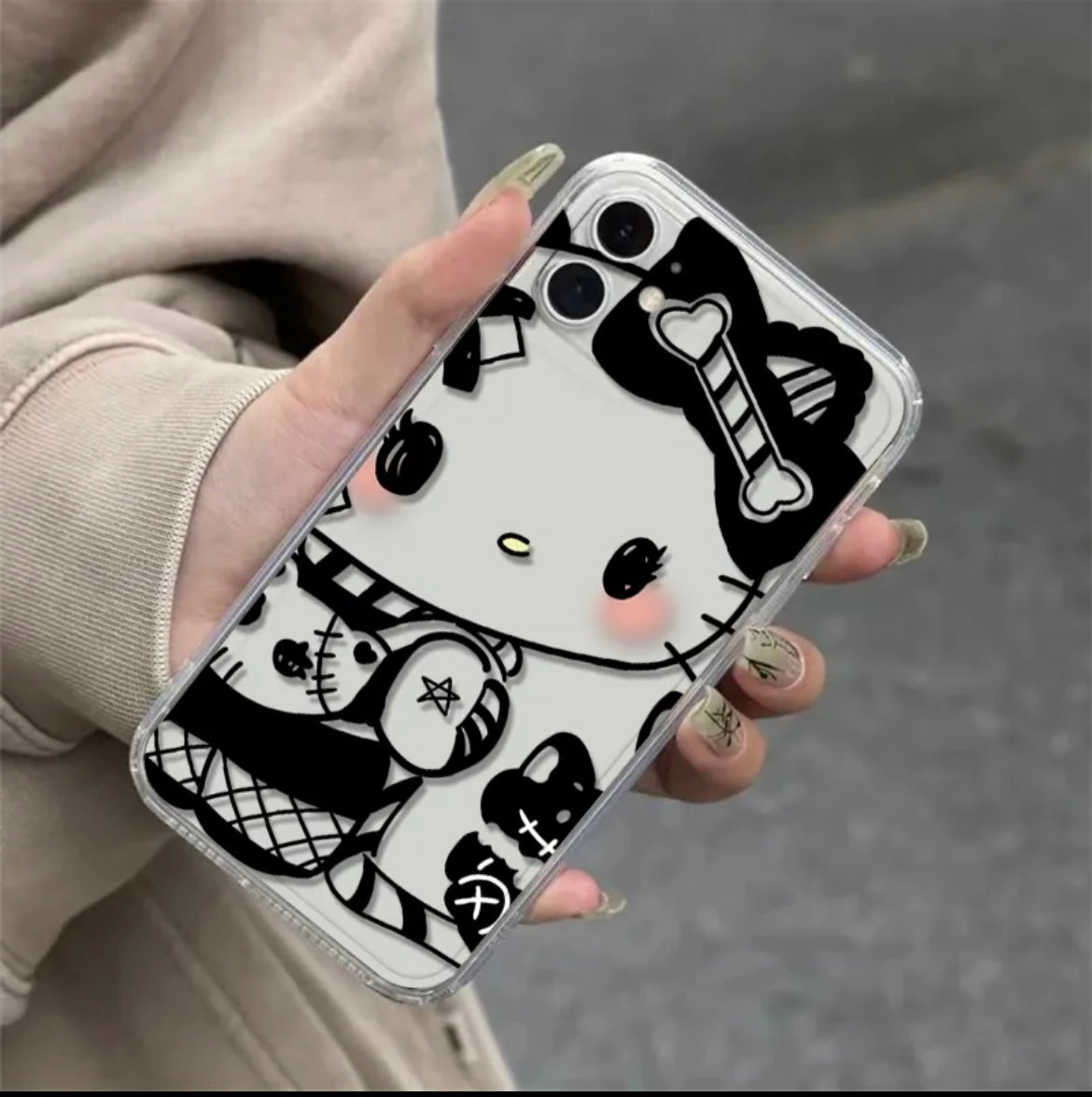 Hello Kitty / Kuromi Dark Angel Transparent Phone Case