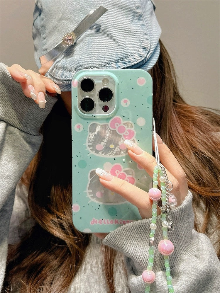 HelloKitty Mint Handyhülle mit Handyanhänger