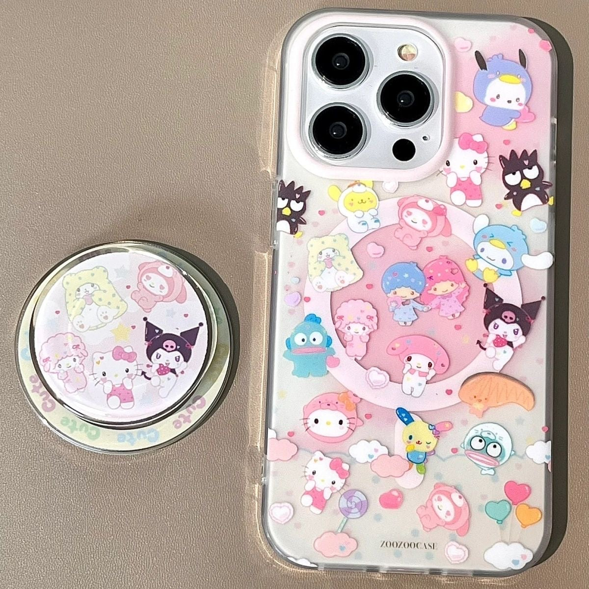 Magnetische Sanrio Family-Telefonhülle mit Ständer