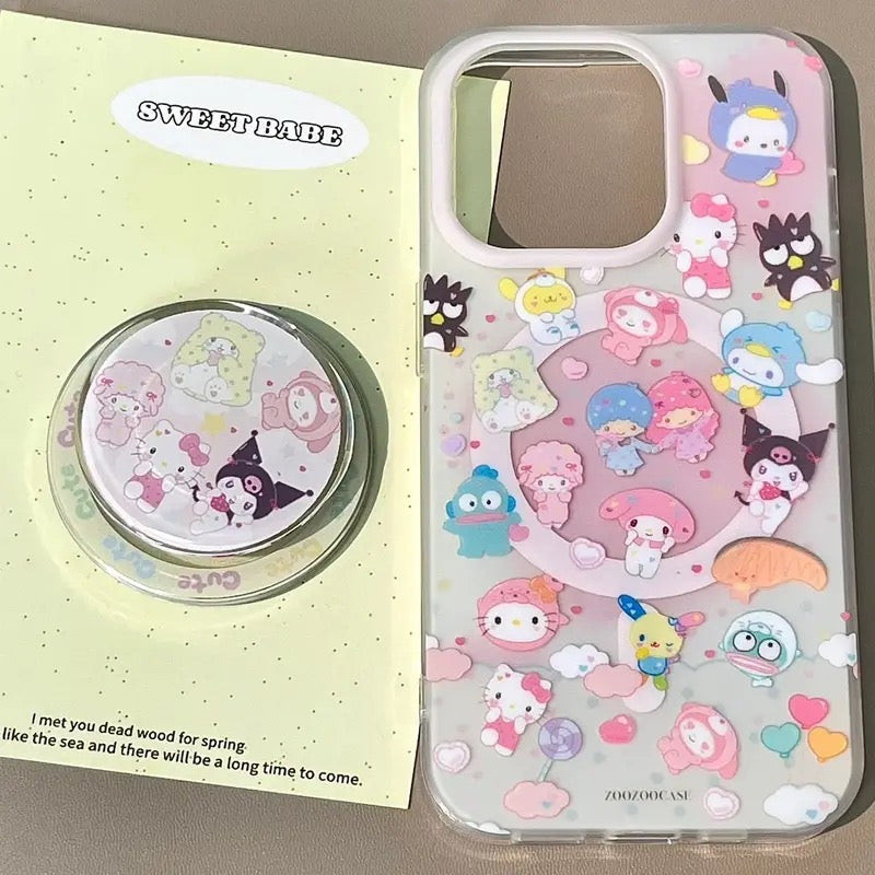 Magnetische Sanrio Family-Telefonhülle mit Ständer