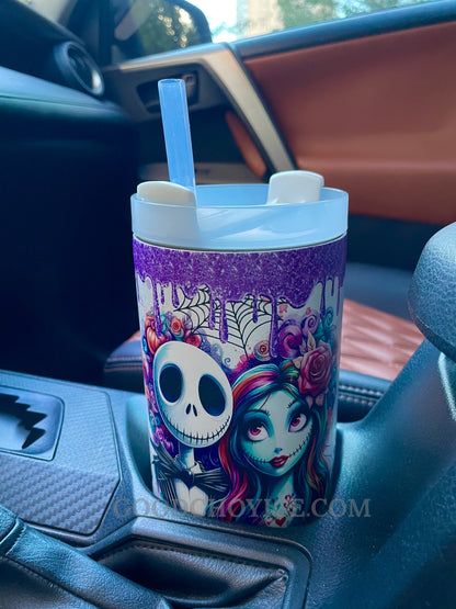 Sally & Jack Skellington Midnight Magic Glow-in-the-Dark 40 Oz Tumbler 🖤💀✨🎃 Limited Edition