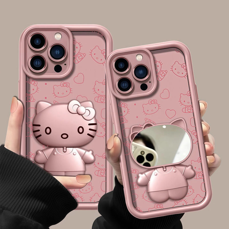 Hello Kitty Chic Pink Mirror Stand Case