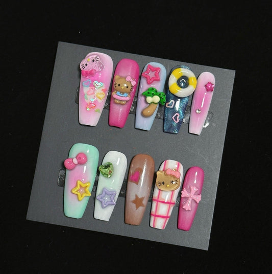 Hello Kitty – Hawaii-Strandurlaub – Aufklebbares Nagelset