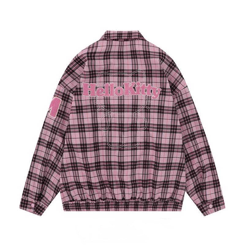Karierte Collegejacke mit Hello Kitty-Motiv 