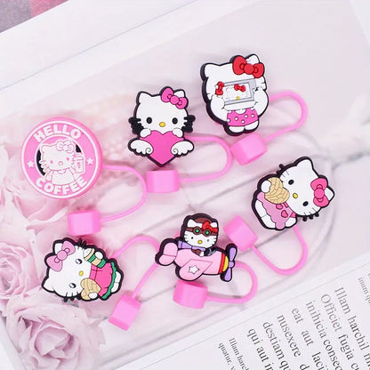 Hello Kitty Straw 6 PCs Toppers Set