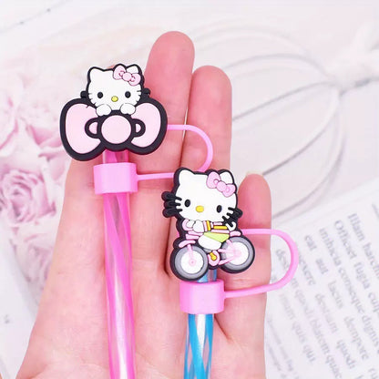Hello Kitty Straw 6 PCs Toppers Set