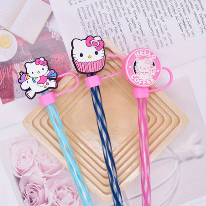 Hello Kitty Straw 6 PCs Toppers Set