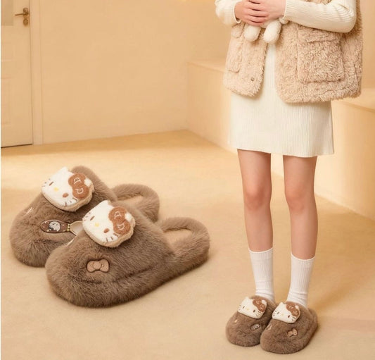 Hello Kitty Soft Fur Slippers