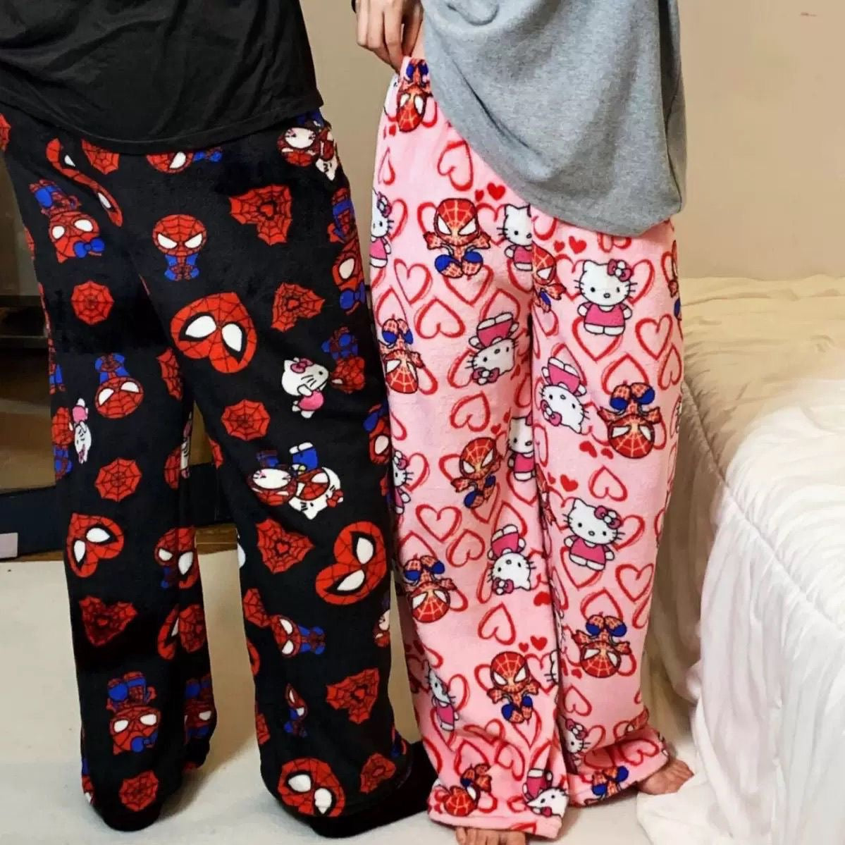 HelloKitty & Spiderman Fleece Pajamas Pants
