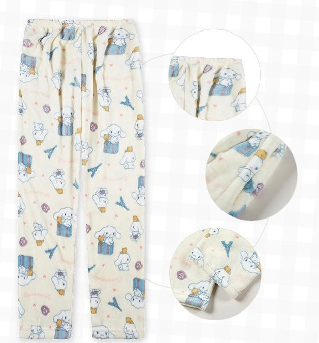 Sanrio – Flauschige Pyjamahose in Pastell