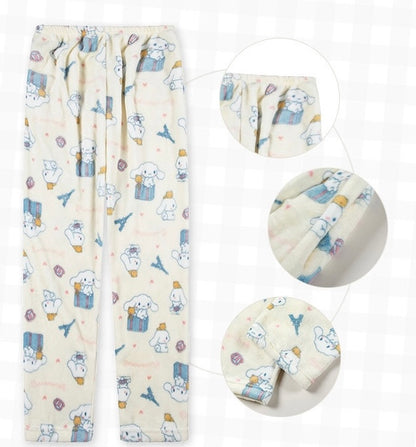 Sanrio – Flauschige Pyjamahose in Pastell