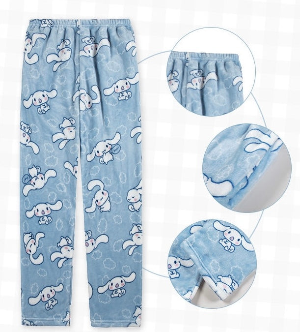 Sanrio – Flauschige Pyjamahose in Pastell