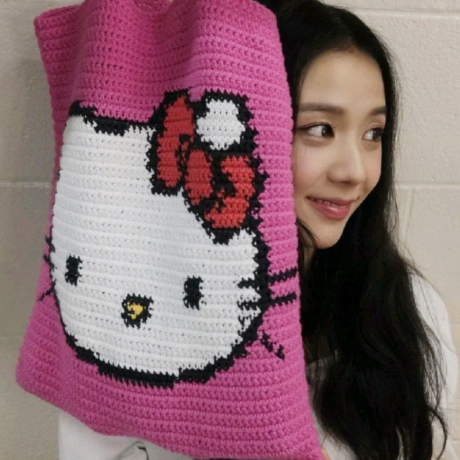 HelloKitty Knitting Tote Bag