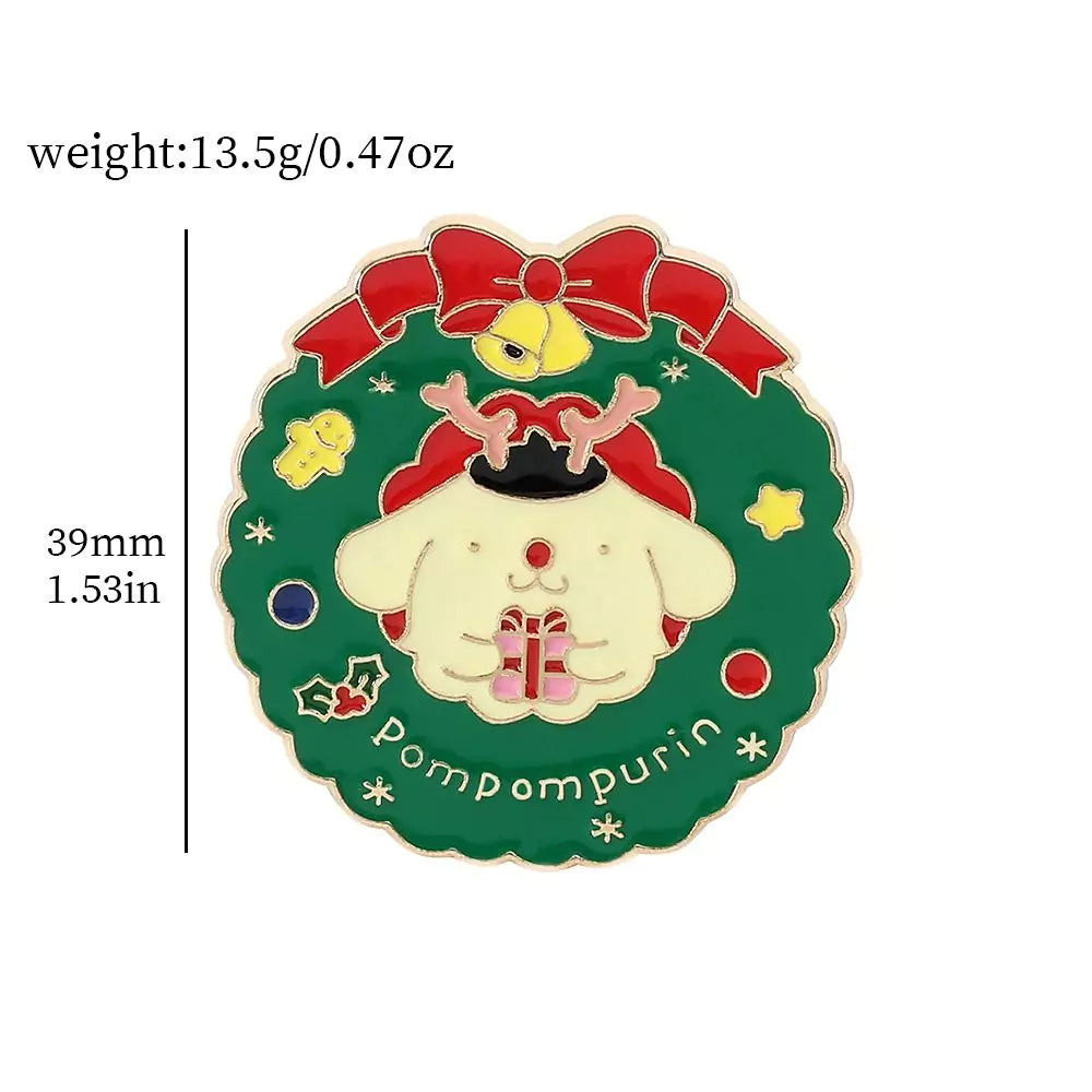 Sanrio Christmas Wreath Pin