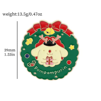 Sanrio Christmas Wreath Pin