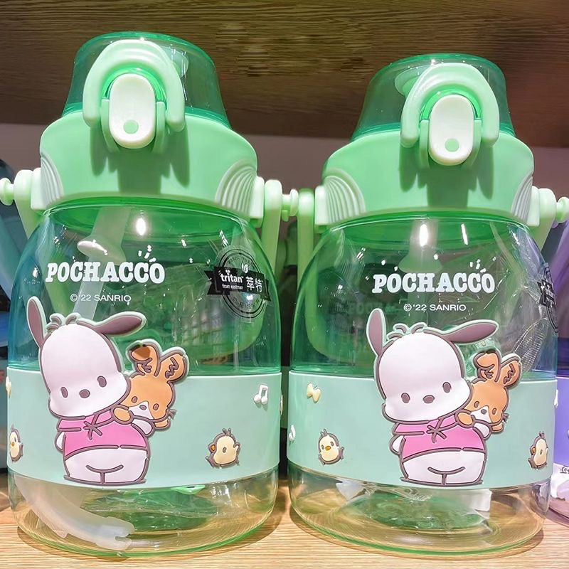 Kawaii Sanrio Pochacco Hello Kitty Cinnamoroll Cartoon 1200Ml Straw  Insulation Water Cup High Capacity Portable Life Supplies