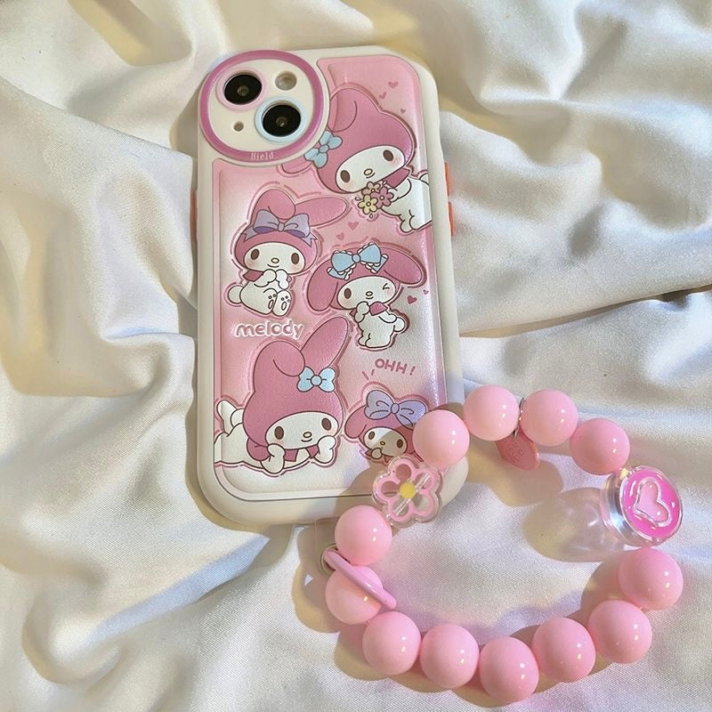 Sanrio Leatherette Phone Case with Beads Bracelet – GoodChoyice
