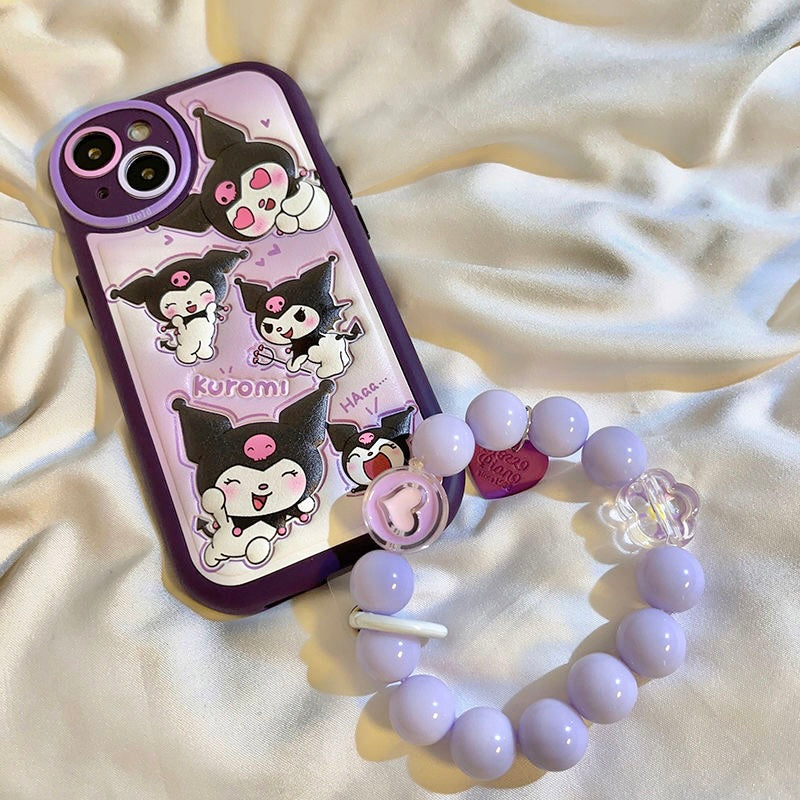 Sanrio Leatherette Phone Case with Beads Bracelet