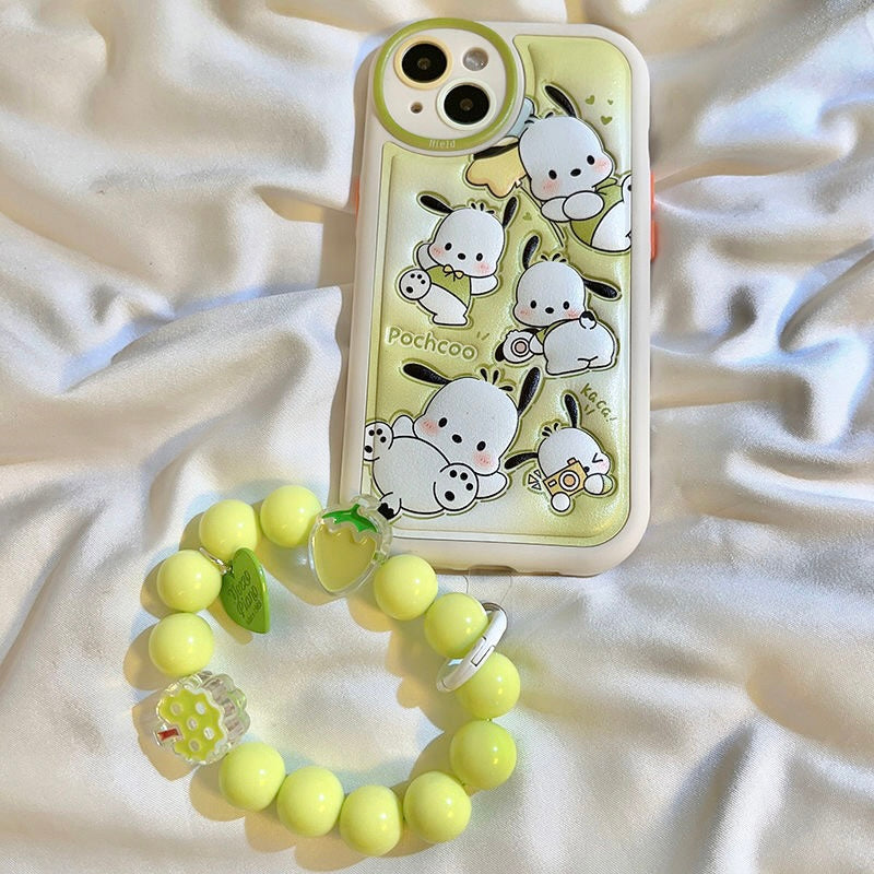 Sanrio Leatherette Phone Case with Beads Bracelet