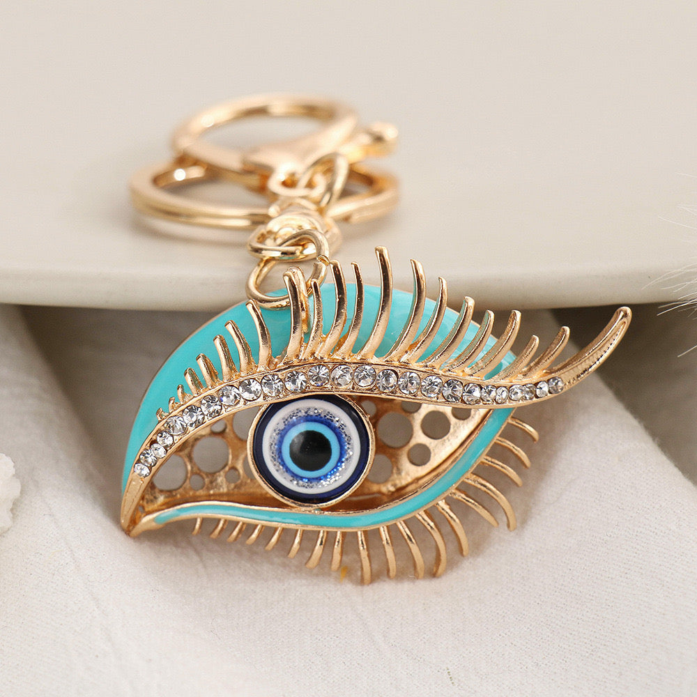 Devil's Eye  Rhinestone Keychain (100% handmade)