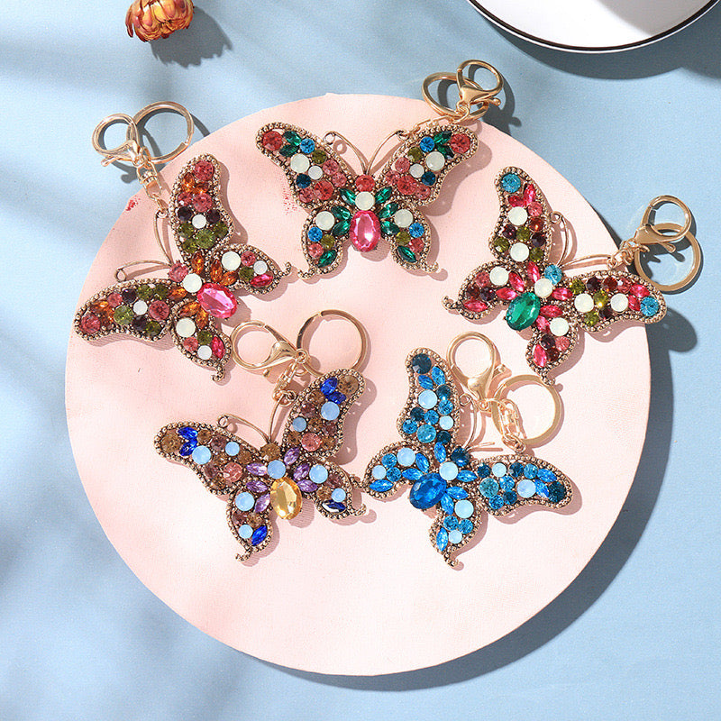 Butterfly Rhinestone Keychain (100% handmade)